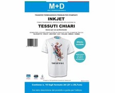 carta transfer per tessuti chiari e stampanti inkjet 10 fogli termovinile stampa