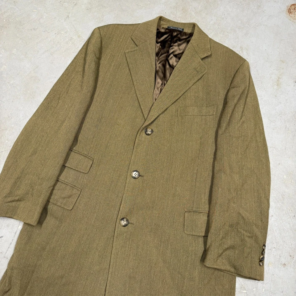 H. Huntsman & Sons 11 Savile Row Wool Cashmere Coat Twill Overcoat Italy 46R - Image 2 of 4