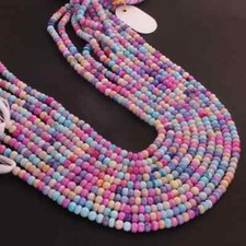 1 Strand Multi Color Opal Roundelles, Smooth Beads, 13 Inches, 6mm Opal Roundell
