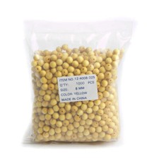 Smooth, Round Yellow Wood Beads