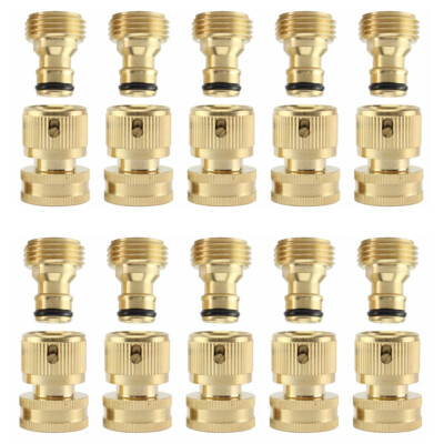 2/4/6 Set 3/4'' Garden Water Hose Quick Connector Solid Brass Female Male Fitting