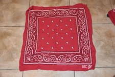 Vintage Bandana Handkerchief RED White BLACK Biker Mask MADE IN USA