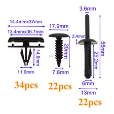 78pcs Full Fender Flare Hardware Clips Fasteners For 2007-2018 Jeep Wrangler JK