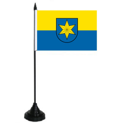 Tischflagge Flörsheim Am Main OT Wicker - 10x15cm Mit Schwarzem Sockel