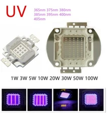 3W 5W 10W 20W 30W 50W 100W High Power LED UV 365nm 375nm 385nm 395nm 400nm