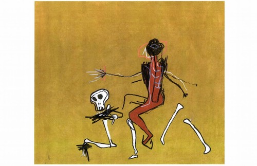 Jean-Michel Basquiat NYC (riding the ghost) Chromolithograph Print .Embossed - 第 1/1 張圖片