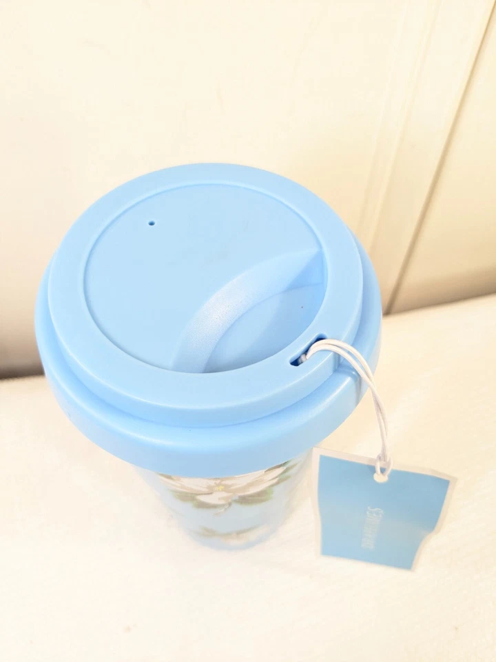 Nueva Taza de Viaje Draper James Magnolia Azul Taza Aislada con Tapa 16 fl oz Plástico Foto 2 de 4