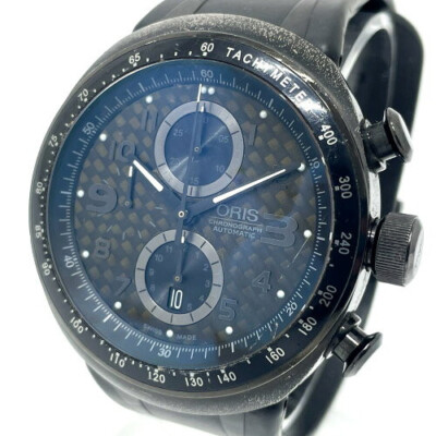 ORIS 7611 TT3 CHRONOGRAPH BLACK automatic watch Titanium rubber belt men's used