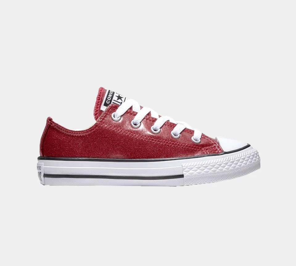 Converse Kid's Chuck Taylor All Star Ox 661866C Scarpe da ginnastica rosa glitter UK 10 5