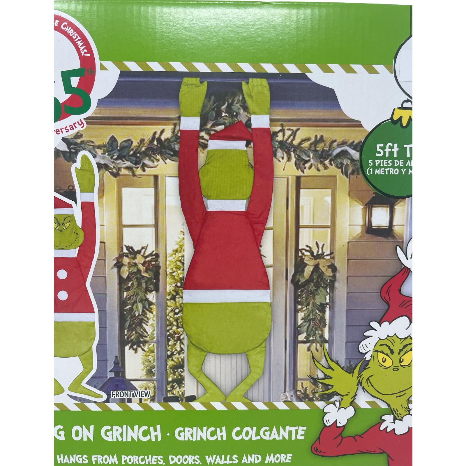 Dr Seuss' The Grinch Who Stole Christmas, Hang On Grinch, Outdoor  Decoration, 5 feet Tall, Grinch Green, Outdoor Hanging Figurine 