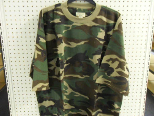 Camouflage Camo SS T-Shirt Waffle Knit Big Mens TEE 5X WOODLAND Brand New N Pack