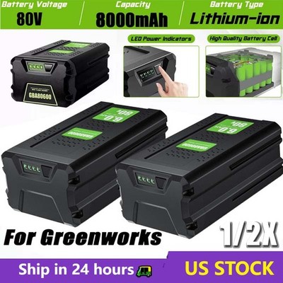 1/2X 8.0Ah 80 V GBA80400 Battery For Greenworks Pro 80 Volt GBA80600 Power Tools