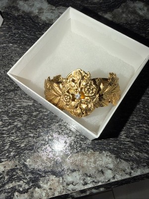 Miss Ellie NYC Floral Bracelet With Locket And Small Rhinestone
