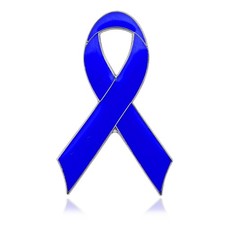 Cmajor Blue Satin Awareness Ribbons with Lapel Pins Dark and Light Blue Avai...