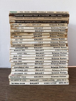 Vintage Space Retro Pulp Galaxy Science Fiction magazines Lot - 1950 - 1977