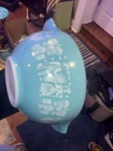 Pyrex Mixing Bowl Turquoise Butter Print Cinderella 442