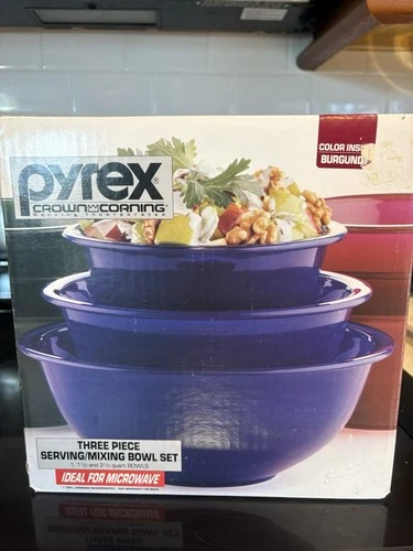 Pyrex Burgundy Mixing Bowls