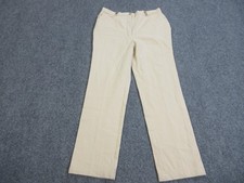 St John Sport Pants Womens 10 Beige Cotton Stretch Straight Leg Casual Twill