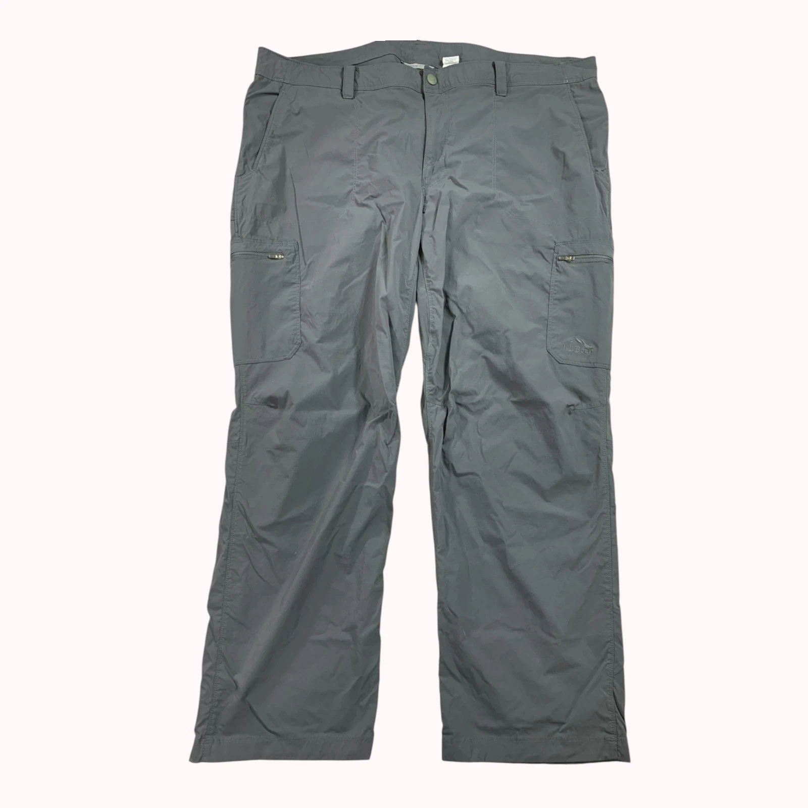 LL Bean Pants Men 42x30 Gray Cargo Cresta Water Resistant UPF 50 Hiking Gorpcore