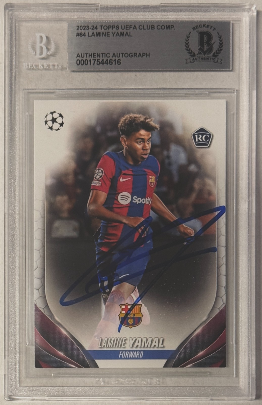 2023-24 Topps UCC #64 Lamine Yamal Signed Rookie RC Beckett BAS Authentic AUTO