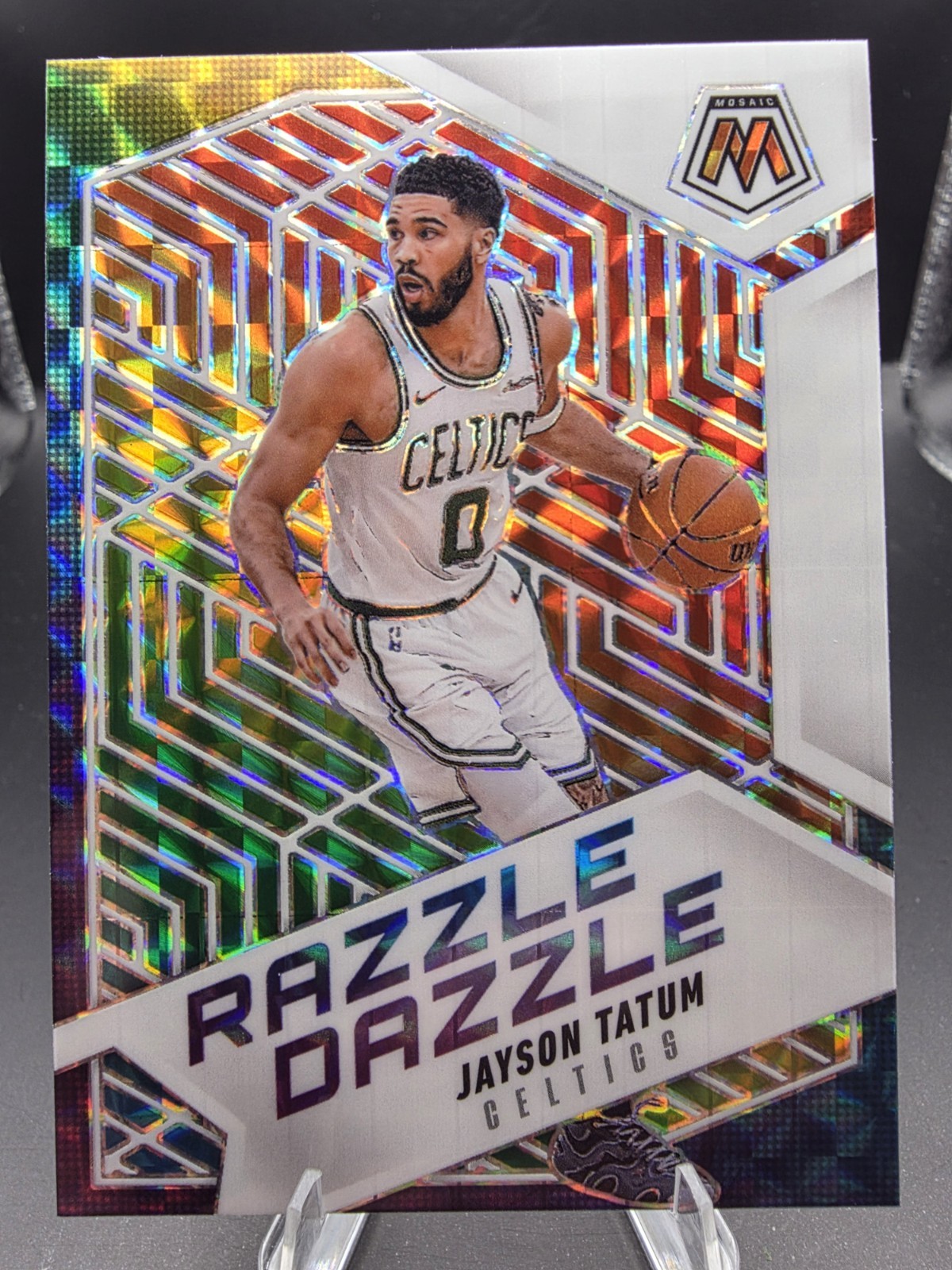 2024-25 Panini Mosaic Jayson Tatum Razzle Dazzle Prizm Case Hit #8 Celtics
