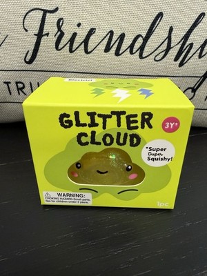 NEW J'Adore Glitter Cloud Super Duper Squishy Tactile Squeeze Toy LIME GREEN