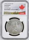 Canada 1958 Silver Dollar - NGC Graded Special Label - Bullion Value Approx: $43