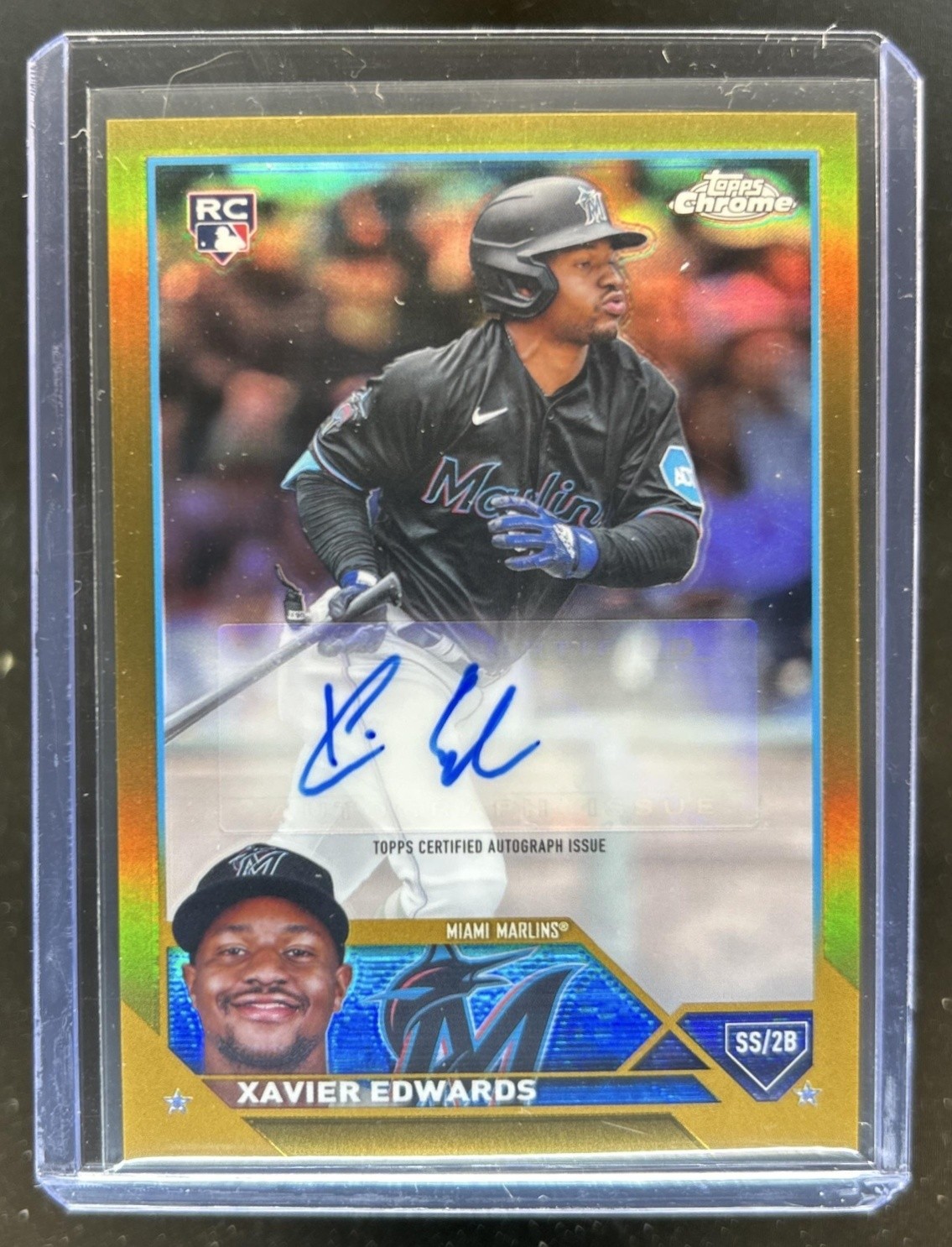 2023 Topps Chrome Update Xavier Edwards Auto RC Gold Refractor #/50 Marlins