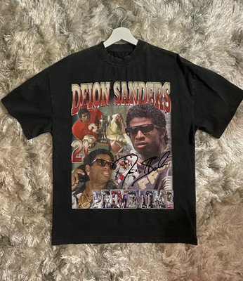 Deion Sanders Prime Time Short Sleeve Cotton Black All Size Shirt NP188
