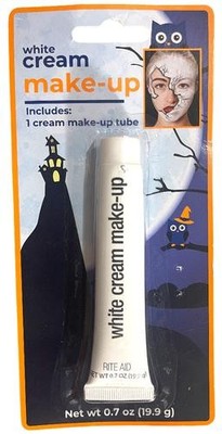 Lg Tube 0.7oz WHITE CREAM Make-Up Halloween Stage, Face Paint, Water Based 12z