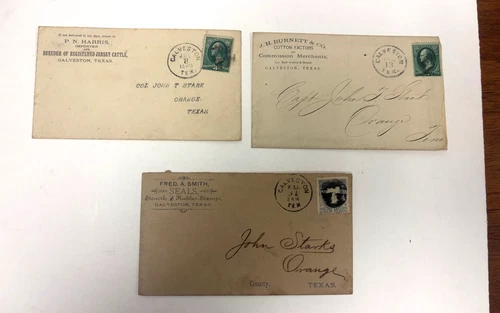 Cpt John Stark Orange Texas Civil War Confederate Soldier Letter Envelopes Judge