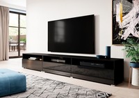 "Lowboard \"Athens\" Tv-Unterschrank 270 Cm Schwarz Hochglanz"
