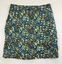 Eddie Bauer skirt 6 green leaves denim cargo pockets Preppy Cottagecore