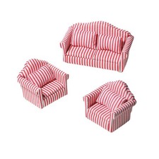 1/12 Dolls House Miniaturen Moderner Sitz Sessel Sofa Sofa 3-teiliges