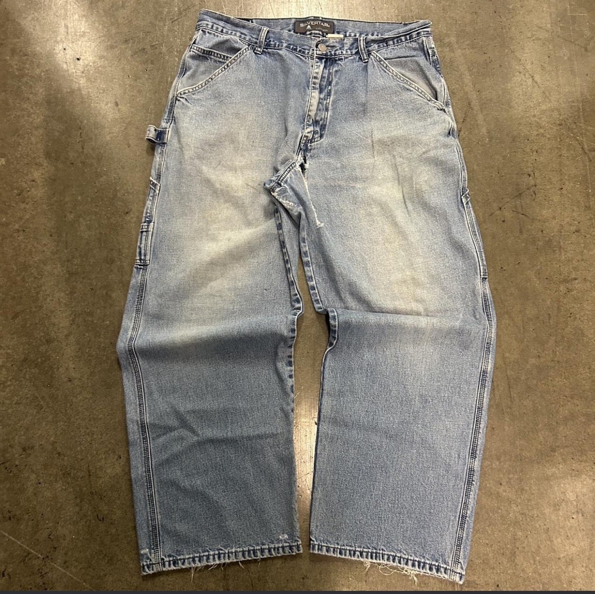 Levi’s Silvertab LOOSE W34 L30 【12】 Vintage 2000's Levi's Silver-Tab BAGGY Wide-Leg Distressed Denim