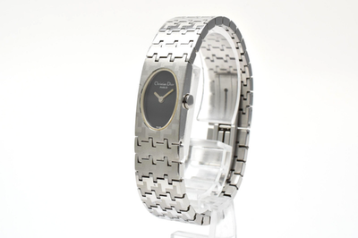 新品電池⭐️美品 Dior D70-100 ミスディオール クォーツ オーバル EXCELLENT+5] Christian Dior D70-100 Black Dial Quartz Women's