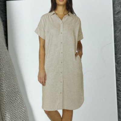 chinese dress ladies 100% Linen Hooded Pullover Maxi Dress Rebecca, Natural Linen / XL