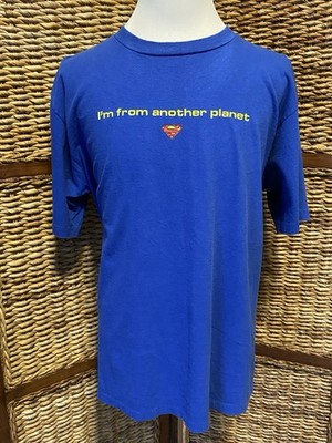Vintage Superman T-Shirt I m From Another Planet Size XL 90's Single Stitch USA