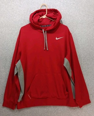 Nike Mens KO Hoodie 2.0 Red Dark Grey Kangaroo Pocket Size XL 465784-651 GUC