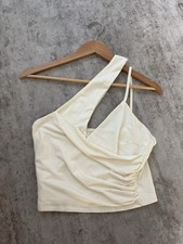 Cream Off The Shoulder Crop Top Size S Women's