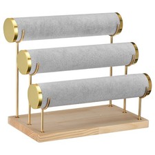 Detachable Bracelet Holder Watch Stand 3 Tier Wooden Display Stand Grey