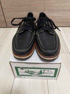 靴 6 1/2E RUSSELL MOCCASIN FISHING OXFORD 靴 RUSSELL MOCCASIN FISHING OXFORD BLACK 靴 RUSSELL MOCCASIN