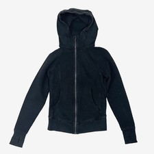 Lululemon Scuba Hoodie Light Cotton Fleece Size 2 Black Full Zip