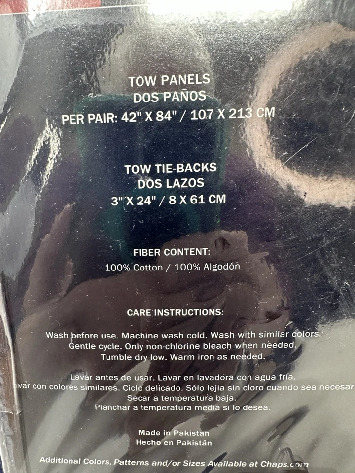 Lote de 2 PANELES DE VENTANA CHAPS Home PRESTON PAISLEY Tamaño: 42 x 84" Juego NUEVO Foto 4 de 4