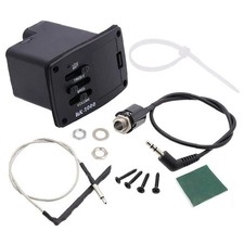 Jiayouy UK-2000 2-Band EQ Equalizer Ukulele Piezo Pickup Preamp Tuner Black