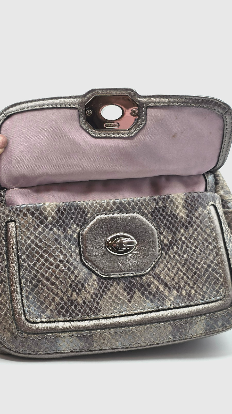 Coach Campbell SilverGray Python Exotic Snakeskin… - image 11