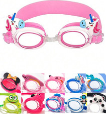 3-12 Kids Swim Goggles, Leak-Proof Anti-Fog Pool Glasses, Wide View Swim Goggles