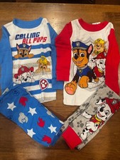 Paw Patrol BOYS 4 PC Cotton Pajama Set RED/WHITE/BLUE 3T NWT