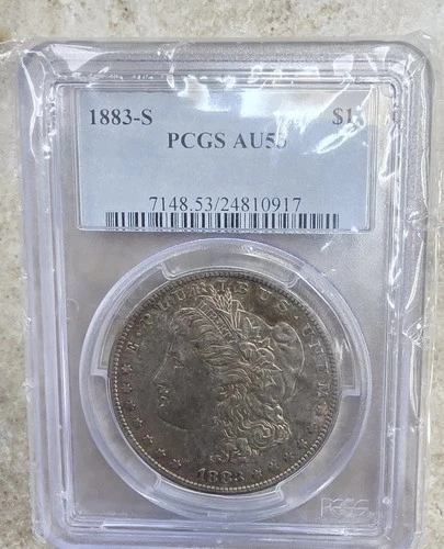 1883-S  MORGAN SILVER DOLLAR PCGS AU 53 ** VERY RARE COIN** Key Date