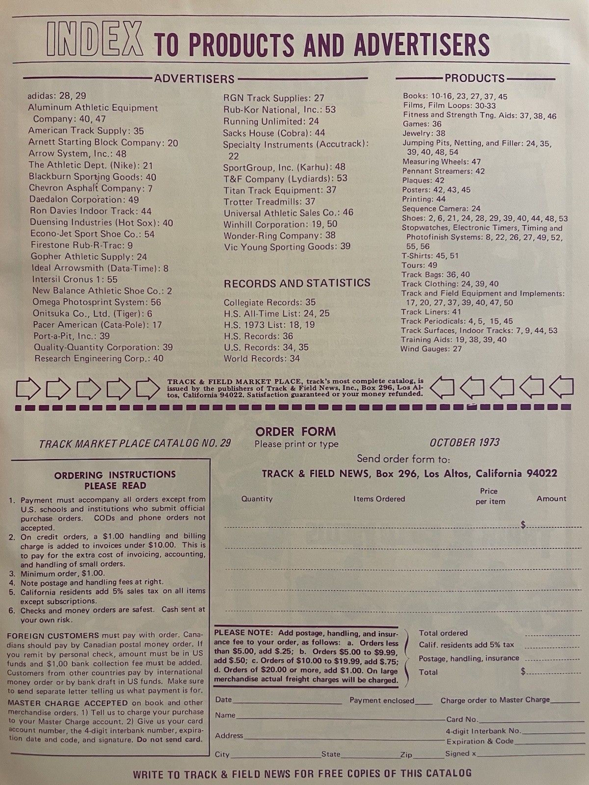 1973 Track and Field Market Place Fall                               Dave Wottle